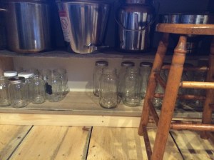 Milking pails and bottles